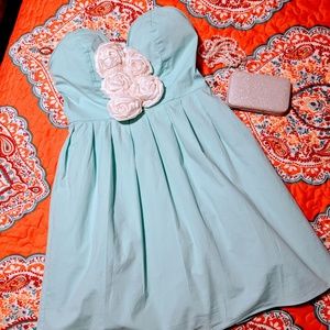 Strapless mini dress